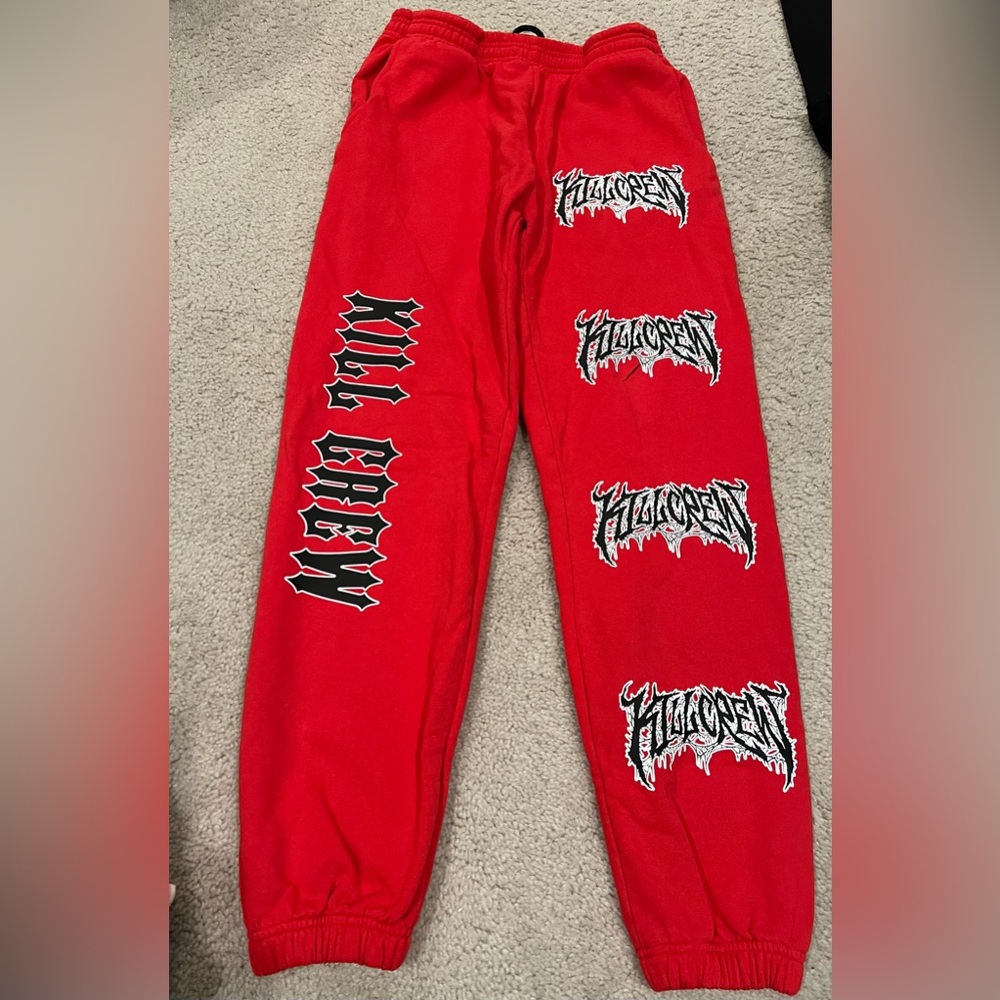 Red black kill crew sweatpants women’s XS